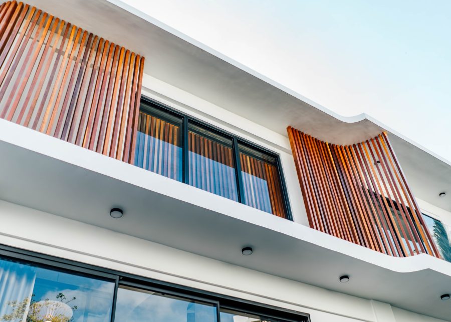 Exterior wall and balcony at Ibai Villas