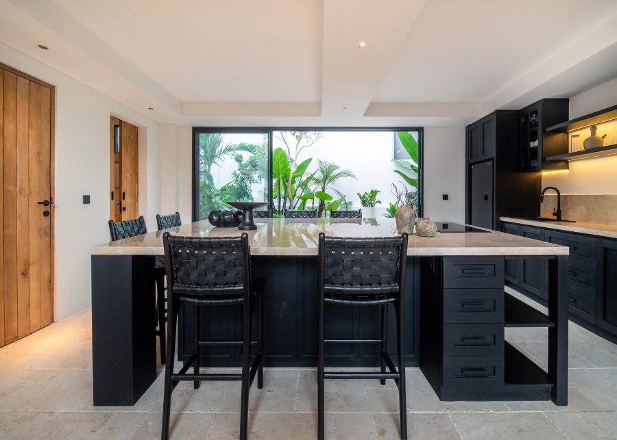 Kitchen and dining area inside Ibai Villas