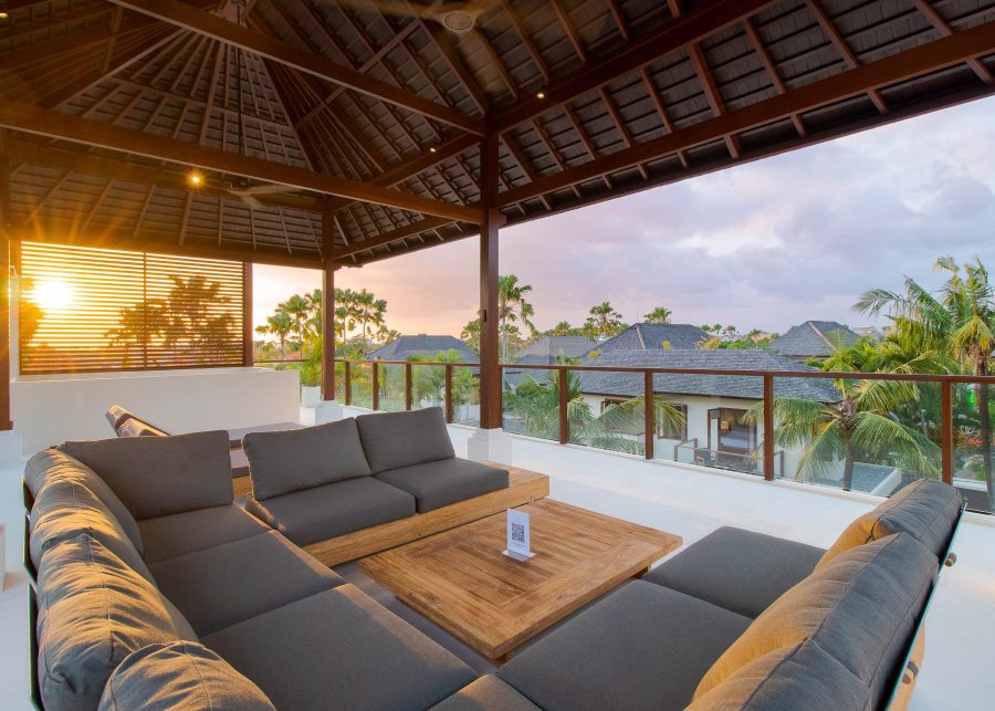 Large sofa on rooftop terrace of Villa Josuloma