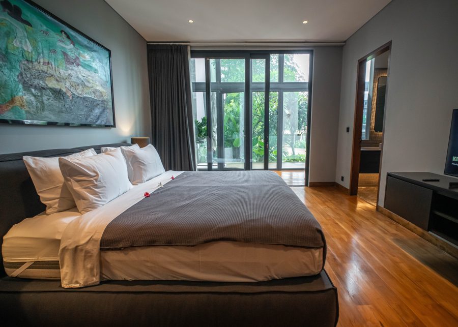 One of the bedrooms at The Lilly Pad villa