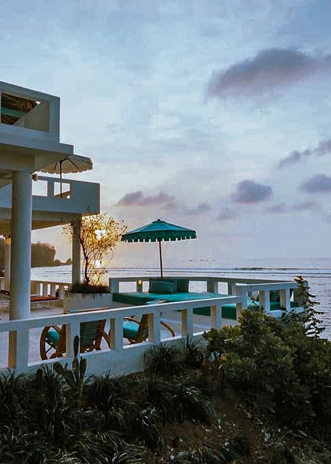 Terrace at Mandala The Rocks villa with view of the ocean