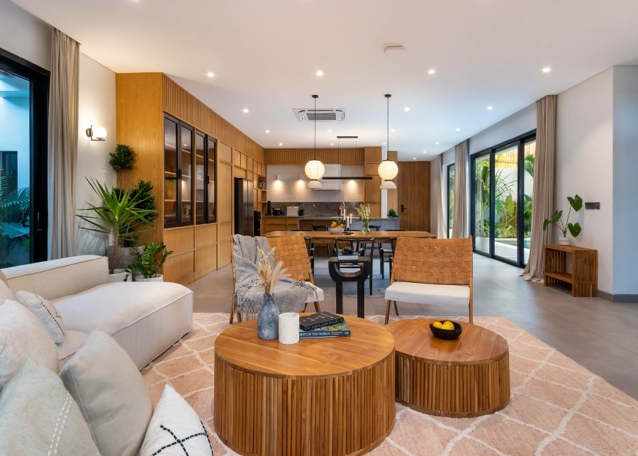 The living area at Villa Quadra in Bali