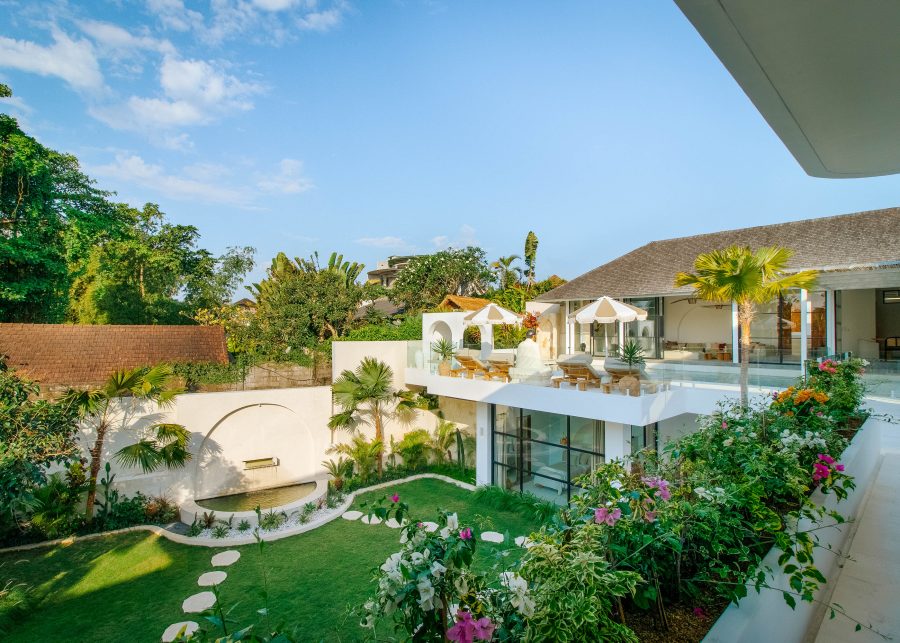 View of Villa Yang's garden from upstairs terrace